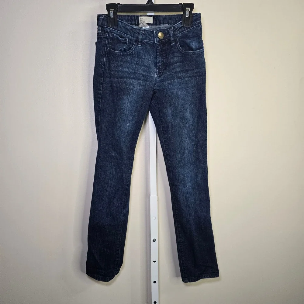 Gap Kids Girls Skinny Stretch Jeans Dark Wash Denim Size 12 Adjustable Waist